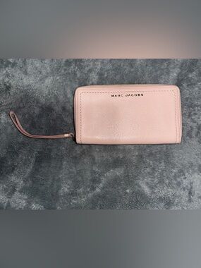 Marc Jacobs Pink Pebble Leather Wristlet Wallet